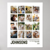 16 Foto Collage Familie Huwelijksfoto's Aandenken Poster (Voorkant)