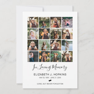 16 Foto Collage Funeral Memorial Prayer Kaarten