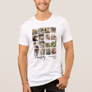 16 Foto Collage Papa Foto's Aandenken Tri-Blend Shirt