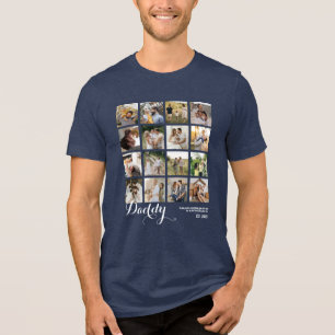 16 Foto Collage Papa Foto's Aandenken Tri-Blend Shirt