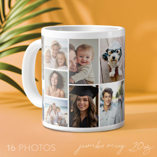 16 Foto Collage Raster - Modern Minimaal Witte Ras Extra Grote Beker