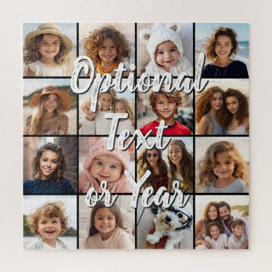 16 Foto Collage Script Tekst Legpuzzel (Verticaal)