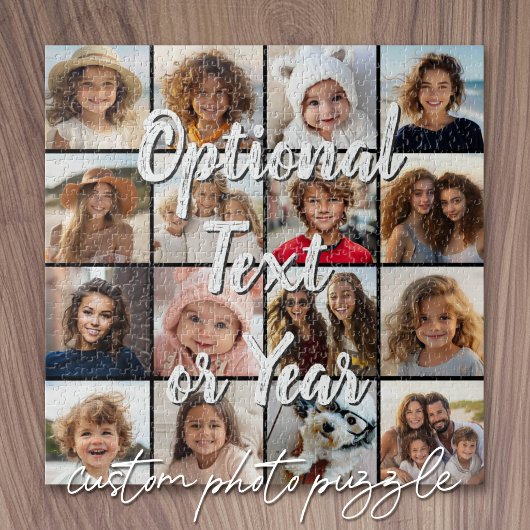 16 Foto Collage Script Tekst Legpuzzel
