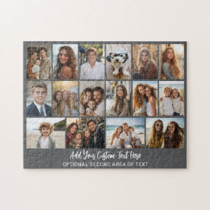 16 foto-raster - 2 regels tekst - grijs witte part legpuzzel