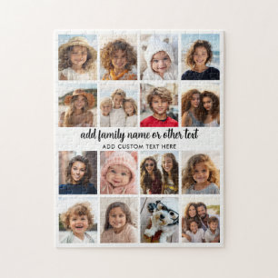 16 Fotocollage - Modern Wit met Zwarte Tekst Legpuzzel