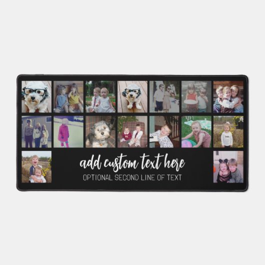 16 Fotocollage - Script Wit 2 lijnen Tekst Bureaumat (Voorkant)