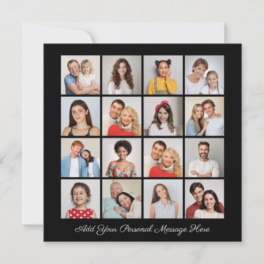 16 Fotocollage Voeg uw eigen Wenskaart toe (Voorkant)