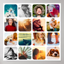 16 Fotoraster Poster Sjabloon collage