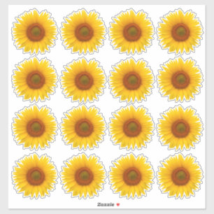 16 Geel Sinaasappel Zonnebloem Kiss-Cut Stickers
