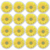 16 Gele Gerbera Madelief Bloem Kiss-Cut Stickers (Voorkant)
