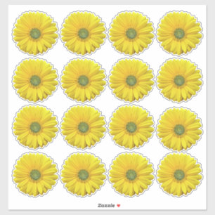 16 Gele Gerbera Madelief Bloem Kus-Cut Stickers