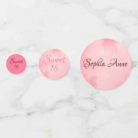 16 Gepersonaliseerde foto en roze zoete 16e verjaa Confetti (Achterkanten)