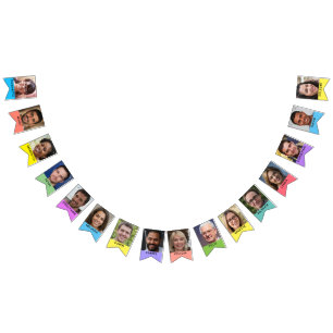 16 gepersonaliseerde foto's en namen voor klasse o vlaggetjes