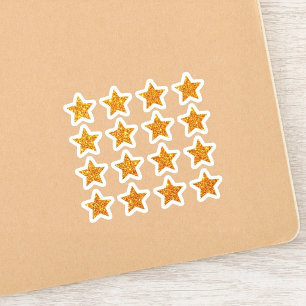 +16 Glitter Stars Kleine Glanzende Gouden Ster B Sticker