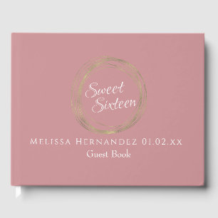 16 Gold Foil Luxury Circular Birthday Blush Gastenboek