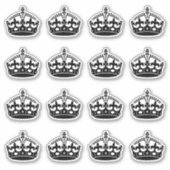 16 Houd kalm Kroon Zwart Sticker (Voorkant)