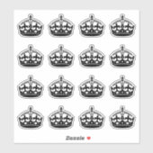 16 Houd kalm Kroon Zwart Sticker (Vel)