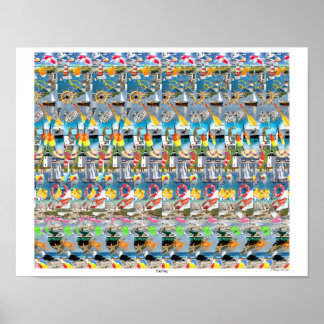 16-inch x 14-inch "Sailing" 3D-Poster van Magic Ey Poster
