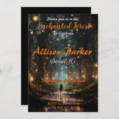 16 Invitaties in het bos Kaart (Voorkant / Achterkant)