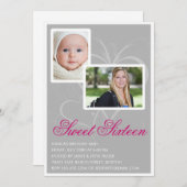 16 invitations à la fête d'anniversaire (Devant / Derrière)