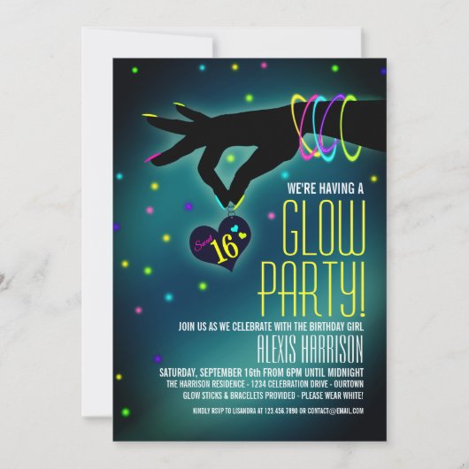 16 invitations de fête douce (Devant)