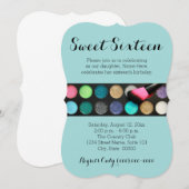 16 invitations de maquillage de Parties scintillan (Devant / Derrière)