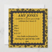 16 Invitations POSTERS DE ANIMAUX de Cheetah SWEET (Dos)
