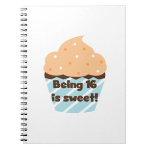 16 is Sweet Birthday T shirten en Gifts Notitieboek