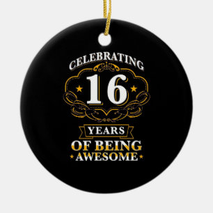 16 jaar Geweldige vieren Keramisch Ornament