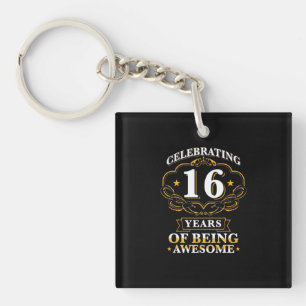 16 jaar Geweldige vieren Sleutelhanger
