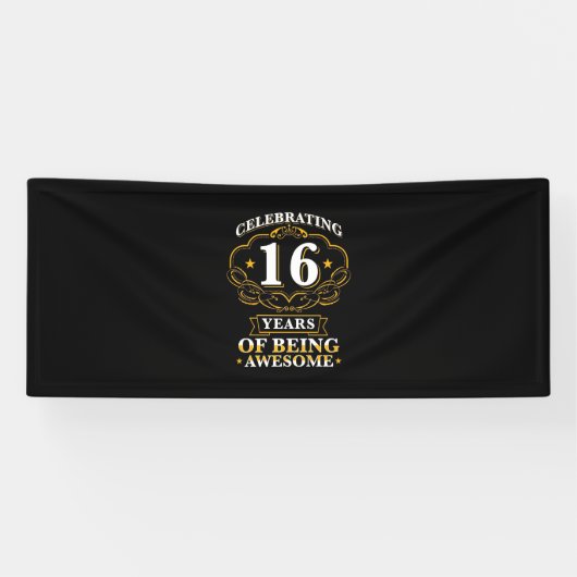 16 jaar Geweldige vieren Spandoek (Horizontaal)