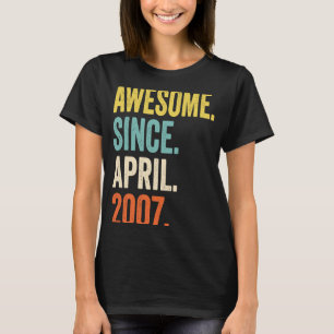 16 jaar oud Geweldige sinds april 2007 16e geboort T-shirt