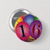 16 jaar oud! ronde button 5,7 cm (Voorkant /achterkant)
