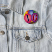 16 jaar oud! ronde button 5,7 cm (In situ)