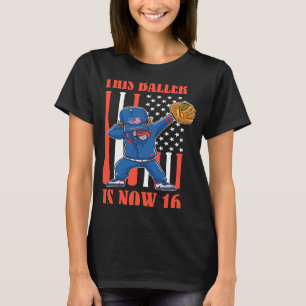 16 jaar Oude 16e verjaardag Baseball 16e geboorte T-shirt