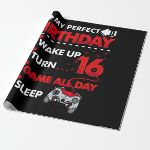 16 jaar oude gamer Boy 16th Perfect Birthday Gamin Cadeaupapier