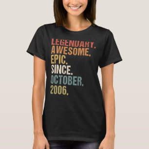 16 jaar oude grappigheid Geweldige sinds oktober 2 T-shirt