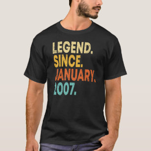 16 jaar oude leggende sinds januari 2007 16e geboo t-shirt