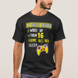 16-jarige 16e perfecte gamer-jongen uit de geboort t-shirt