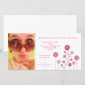 16-jarige fotokaart Sjabloon Sweet 16 (Voorkant / Achterkant)