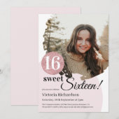 16-jarige moderne roze Glitter - Aangepaste foto Kaart (Voorkant / Achterkant)