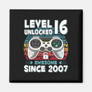 16-jarige verjaardag zoon jongen grappige gamer 16 magneet