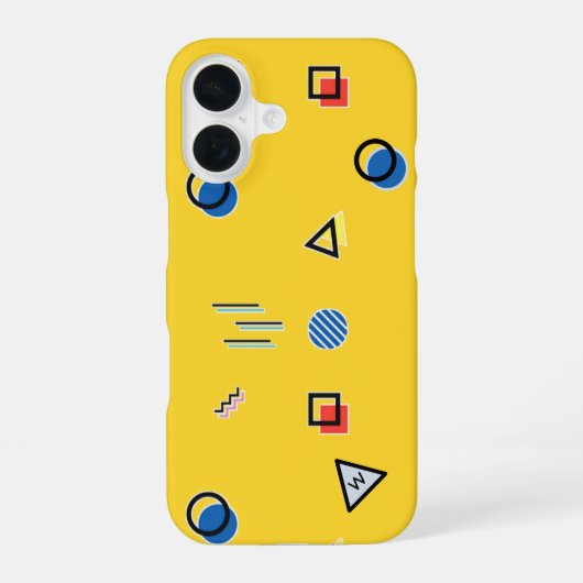 16 Jaune Memphis Monogramme Coque-Mate coque iphone (Verso)
