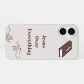 16 "Jésus sur tout" Coque iphone (Verso Horizontal)