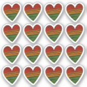 16 Kwanzaa Juneteenth Red Black Green Paint Hearts Sticker (Voorkant)