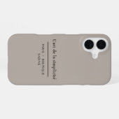 16 L'art de la Simplicité Coque iPhone en Pierre Chau (Verso Horizontal)