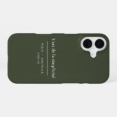 16 L'art de la Simplicité Coque iPhone Vert Olive (Verso Horizontal)