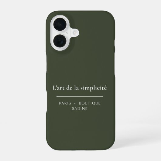 16 L'art de la Simplicité Coque iPhone Vert Olive (Verso)