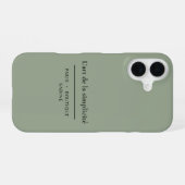 16 L'art de la Simplicité Coque iPhone Vert Sage (Verso Horizontal)