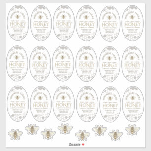 16 of 32oz Waterdichte Queenline Honey Jar Labels